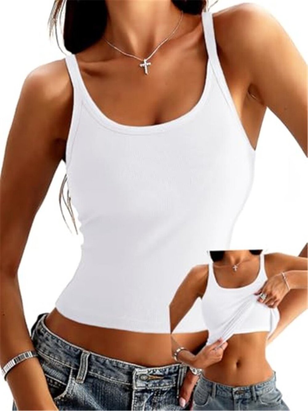 Flattering and supportive ribbed tank top designed for everyday comfort and effo